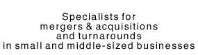 Specialists for mergers & acquisition and turnarounds small and middle sized businesses
